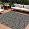 Homeroots 8' X 10' Black Ivory And Gold Geometric Washable Indoor Outdoor Area Rug 615185 - alternate 1