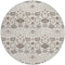 Homeroots 8' Ivory Brown And Gray Round Floral Washable Indoor Outdoor Area Rug 605427 - alternate 7