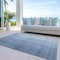 Homeroots 5' X 8' Navy Blue And Sky Blue Abstract Washable Indoor Outdoor Area Rug 588215 - alternate 6