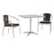 Flash Furniture Square Table Set, 31.5 W, 31.5 L, 27.5 H, Aluminum, Plastic, Rattan, Stainless Steel, Grey TLH-ALUM-32SQ-020CHR2-GG - alternate 1