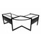 Homeroots 78" Clear and Black Glass and Metal Corner Computer Desk 654255 - alternate 7
