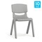 Flash Furniture Plastic Stacking School Chairs with 12 in Seat Height in Soft Gray, 10PK 10-YU-YCX-001-SFTGY-GG - alternate 8