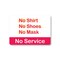 Signmission PSA, No Shirt No Shoes No Mask No Service, 24in X 18in Peel And Stick Wall Graphic, NS-RD-1824-25351 OS-NS-RD-1824-25351 - alternate 1