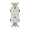 Leviton Straight Blade Receptacle, 5-20R, 20 A, 125V AC, Flush Mount, Self-Grounded MT163-2T - alternate 1