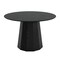 Homeroots 46" Black Solid Wood Pedestal Base Round Top Dining Table 721060 - alternate 1