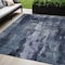 Homeroots 5' X 8' Navy Blue Black And Gray Abstract Washable Indoor Outdoor Area Rug 603168 - alternate 1