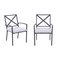 Homeroots Set of Two Dark Gray Aluminum Outdoor Stacking Dining Chairs with Light Gray Cushion, 2PK 489550 - alternate 1