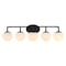 Jonathan Y Louis Parisian Globe 33" 5-Light Metal/Frosted Glass Modern Contemporary LED Vanity Light, Black JYL3559B - alternate 1