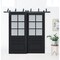 Sartodoors Sliding Closet Barn Bypass Doors with Frosted Glass 72x84 (2* 36x84) Solid Core Modern Interior VEREGIO7339BBB-ANT-7284 - alternate 1
