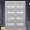 Sartodoors Slab Barn Door Panel Frosted Glass Grey 32x84 Solid Core Modern Interior VEREGIO7455S-GRE-3284 - alternate 4