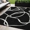 Homeroots 5' X 8' Black And Ivory Abstract Washable Indoor Outdoor Area Rug 597458 - alternate 1
