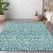Homeroots 3' X 5' Teal Blue And Ivory Southwestern Washable Indoor Outdoor Area Rug 594190 - alternate 6