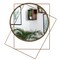Uniquewise Decorative Circle with 2 Squares Shaped Gold Metal Frame Wall Mounted Modern Mirror QI004580 - alternate 1