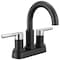 Delta Nicoli Two Handle Centerset Bathroom Faucet Matte Black / Chrome 25749LF-CS - alternate 1