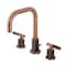 Kingston Brass Widespread Bathroom Faucet with Knurled Handle and Brass Pop-Up, Antique Copper FSC893KNLAC - alternate 1