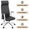 Leisuremod Aleen High-Back Office Chair in Upholstered Leather and Iron Frame with Swivel and Tilt, Black AOT19BLL - alternate 5