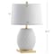 Jonathan Y Diamond 25.5 in. LED Glass/Metal Table Lamp, White/Gold Leaf JYL5043A - alternate 4
