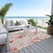 Homeroots 9' X 12' Salmon And Coral Floral Washable Indoor Outdoor Area Rug 611172 - alternate 7