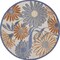 Homeroots 5' Beige Round Floral Indoor Outdoor Area Rug 572826 - alternate 4