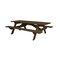 Homeroots 94" Dark Brown Solid Wood Outdoor Picnic Table with Umbrella Hole 525011 - alternate 5
