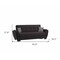 Homeroots 93" Black Microfiber Convertible Futon Sleeper Sofa And Toss Pillows With Storage 607071 - alternate 6