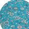 Homeroots 8' Teal Blue Ivory And Pink Round Floral Washable Indoor Outdoor Area Rug 597850 - alternate 7