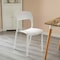 Fabulaxe Modern Plastic Outdoor Dining Chair with Open Curved Back, White QI004227.WT - alternate 6