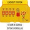 Master Lock Lockout Station, 18 Components: Hasps (2), Padlocks (4), Tags (12), Keyed Different, Yellow 1482BP410 - alternate 1