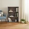 Homeroots Gray Wood Adjustable Three Tier Bookcase 355731 - alternate 2