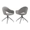 Armen Living Pria Swivel Upholstered Dining Chair in Gray Fabric with Black Metal Legs - Set of 2 LCPRSIGRYBLK - alternate 1