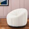 Homeroots 36" Cream And Black Faux Shearling And Upholstered Barrel Chair 564971 - alternate 6
