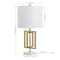 Jonathan Y Anya 20.25" Organic Modern Geometric Interlocking Rectangular Metal LED Table Lamp w/Marble Base, Gol JYL1039A - alternate 7