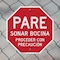 Signmission Pare Sonar Bocina Proceder Con Prec, 10 inch X 10 inch, Aluminum Metal Signs, 2PK OC-A-2PACK-10-205 - alternate 4
