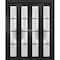 Sartodoors Sliding Closet Double Bi-fold Doors Planum 2132 Black Solid Core Modern Interior PLANUM2132DBF-BLK-96 x 84 (4* 24x84) - alternate 1