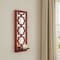 Homeroots 17" Red And Silver Lattice Solid Wood Wall Sconce Candle Holder 274565 - alternate 4