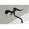 Kingston Brass Double-Handle Wall Mount Bathroom Faucet, Matte Black KS316MB - alternate 3