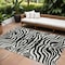 Homeroots 10' X 14' Black And Ivory Animal Print Washable Indoor Outdoor Area Rug 600593 - alternate 1