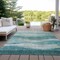 Homeroots 8' X 10' Teal Blue And Aqua Abstract Washable Indoor Outdoor Area Rug 604992 - alternate 4