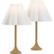 Jonathan Y Abel 25.5" Modern Coastal Pleated Shade Faux Wood Column LED Table Lamp, Brown Wood Finish, 2PK JYL5401A-SET2 - alternate 1