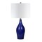 Homeroots 28" Navy Blue Porcelain Table Lamp With White Drum Shade 524430 - alternate 1