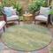 Homeroots 8' Pale Aqua And Khaki Round Abstract Washable Indoor Outdoor Area Rug 630935 - alternate 5