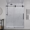 Anzzi 60in x 76in Frameless Shower Door with Sliding in Matte Black with Tsunami Tempered Clear Glass SD-FRLS06102MB - alternate 7
