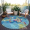 Homeroots 8' Aqua Green And Pink Round Abstract Washable Indoor Outdoor Area Rug 599534 - alternate 6