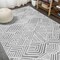 Jonathan Y Jordan High-Low Pile Art Deco Geometric White/Black 4 ft. x 6 ft. Indoor/Outdoor Area Rug SBH103A-4 - alternate 6