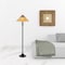 Homeroots 61" Bronze 2-Light Traditional Floor Lamp, Red and Ivory Abstract Tiffany Glass Empire Shade 526320 - alternate 2