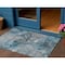 Homeroots 3' X 5' Teal Blue And Navy Blue Abstract Washable Indoor Outdoor Area Rug 581773 - alternate 1