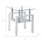 Homeroots Set of Two Clear and White Glass and Metal Square End Tables With Shelf, 2PK 635681 - alternate 5