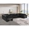 Homeroots Black Italian Leather Power Reclining U Shaped Eight Piece Corner Sectional With Console 634677 - alternate 5