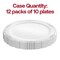 Smarty Had A Party 7.5" White w/Silver Vintage Rim Round Disposable Plastic Appetizer/Salad Plates (120 Plates), 120PK 867WHS-CASE - alternate 7