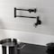 Kingston Brass Wall Mount Pot Filler Faucet with Knurled Handle, Oil Rubbed Bronze KS4105RKX - alternate 4